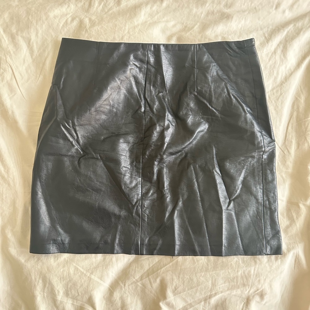 Black Vegan Leather Mini Skirt